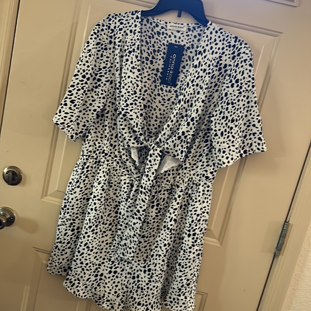 Tie Front Animal Print Romper